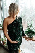 FÉLICIA sequin dress - dark green