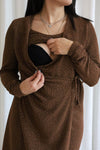 ALEXANDRINE long-sleeved dress - bronze