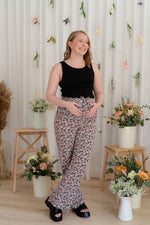 Elastic waist pants - floral combo