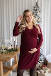 ALEXANDRINE long-sleeved dress - sparkling red