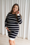 LAURA dress - black & white stripes