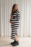 Striped POLO maxi dress - black & white