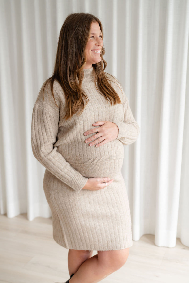 Wool crop top RACHEL - beige