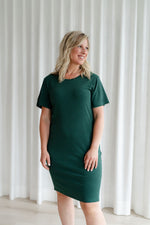 INTRIGUE casual dress - green mini stripes