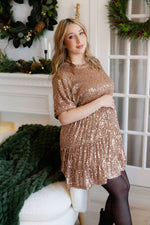 MARGARET sequin dress - rose gold