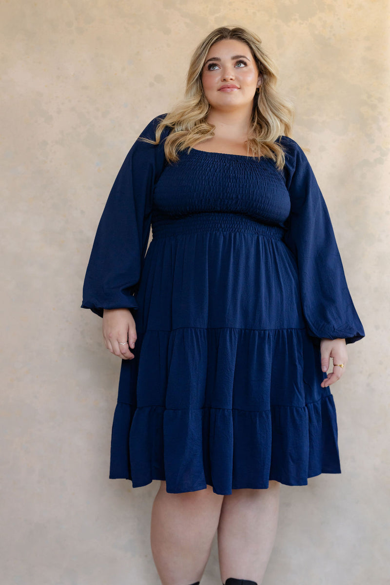 ESTELLE dress (long sleeves) - navy