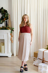 Wavy skirt (elastic waist) - pearl