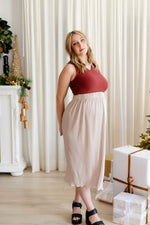 Wavy skirt (elastic waist) - pearl