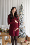 ALEXANDRINE long-sleeved dress - sparkling red