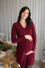 ALEXANDRINE long-sleeved dress - sparkling red