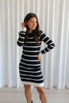 LAURA dress - black & white stripes