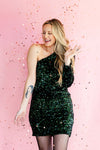 FÉLICIA sequin dress - dark green