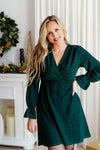 NAHÉMA long-sleeved dress - shiny green