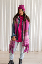 Checked scarf - magenta