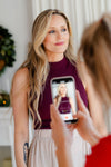 Sleeveless turtleneck top - burgundy