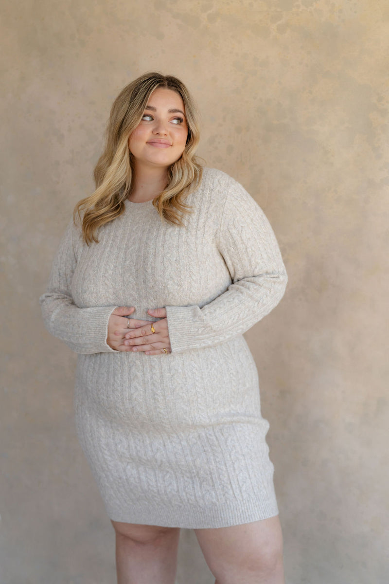 SAHARA dress - beige braided