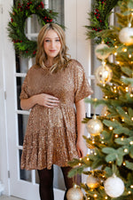 MARGARET sequin dress - rose gold