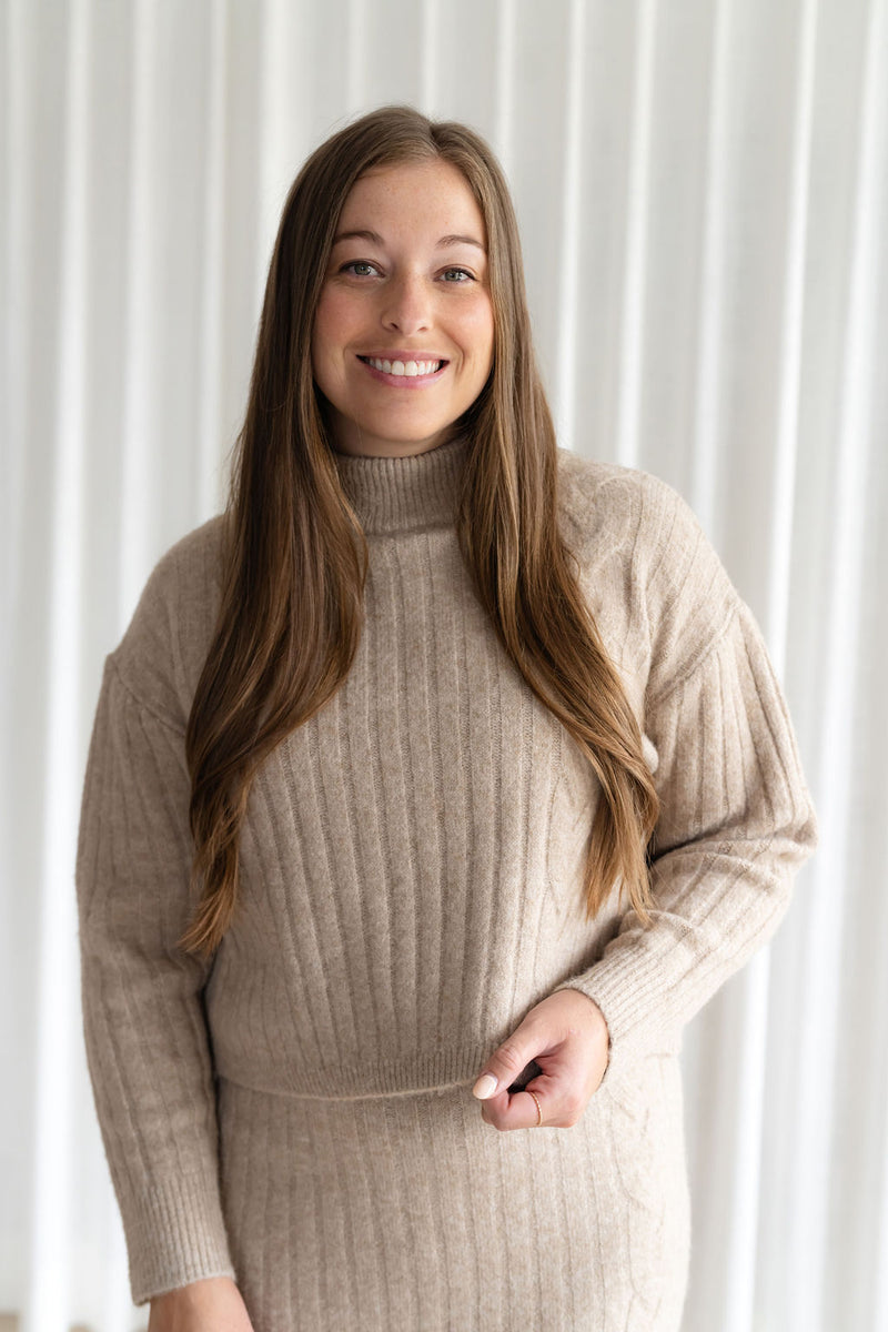 Wool crop top RACHEL - beige