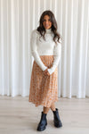 Floral skirt with elastic waist - butterscotch