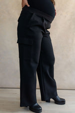 Cargo pants (elastic waistband) - black