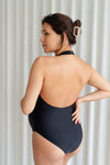 One-piece halterneck swimsuit - black onyx