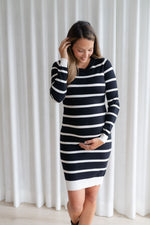 LAURA dress - black & white stripes