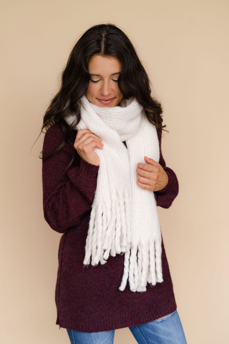 Plain scarf - pearl