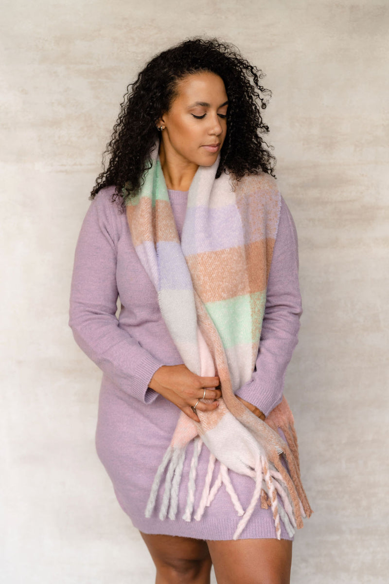 Checkered scarf - pastel combo