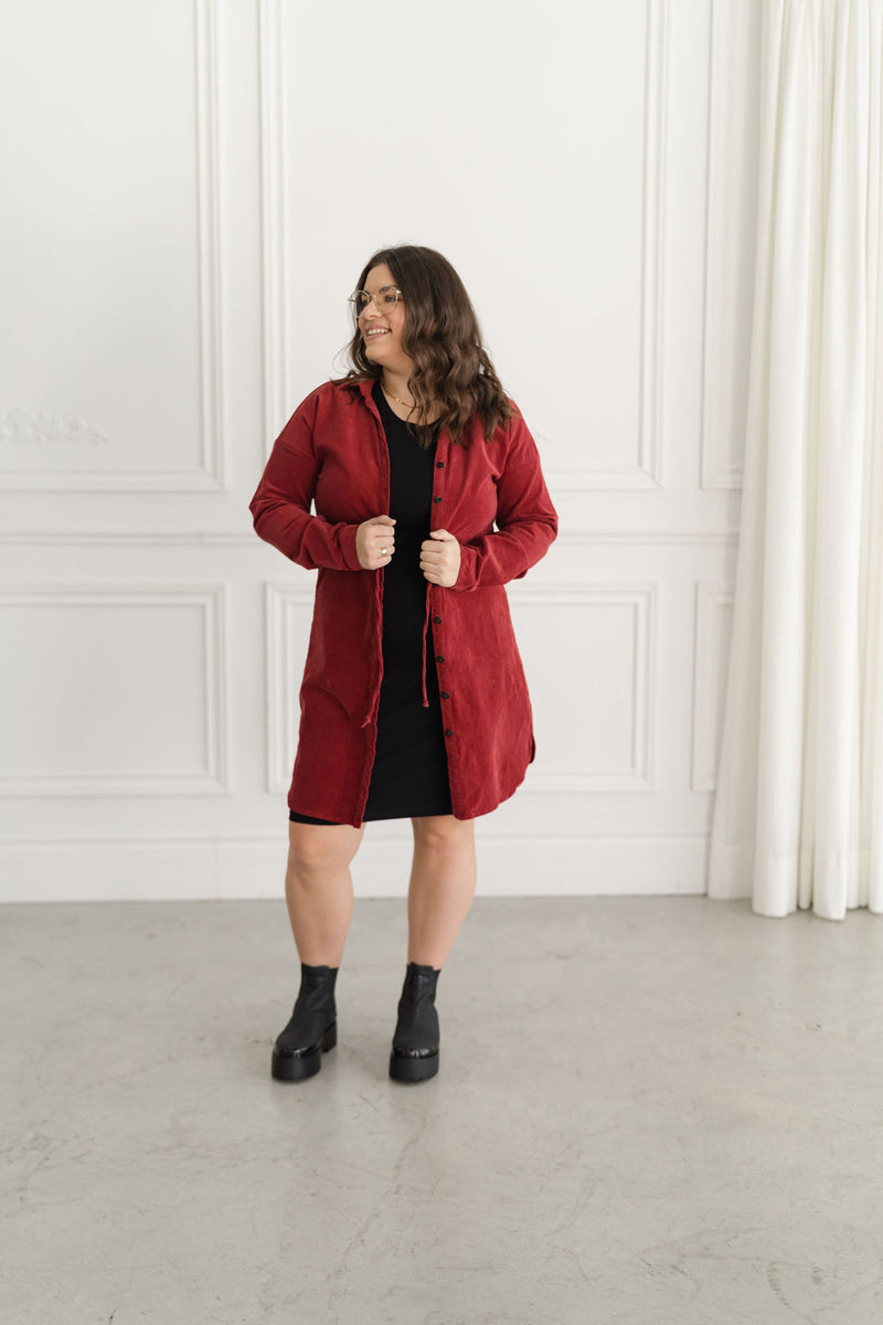 Corduroy shirt dress - grenadine