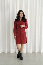 Corduroy shirt dress - grenadine